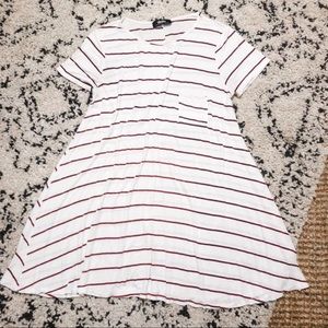 Red & White Striped T-Shirt Dress